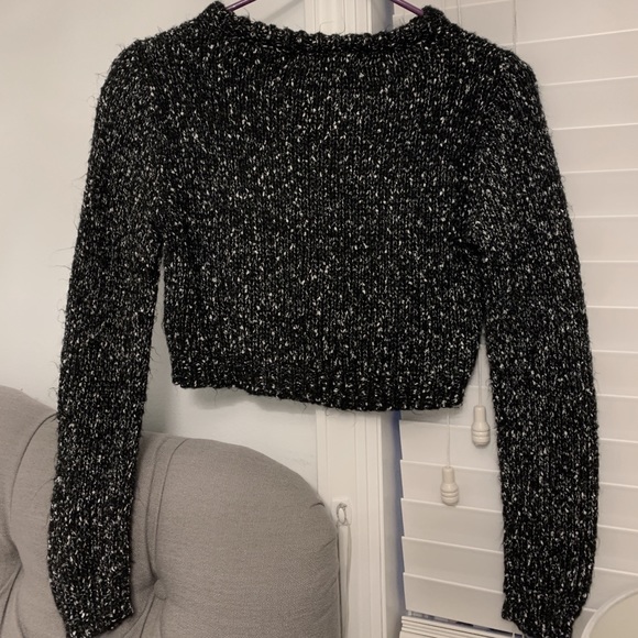 Olivaceous Speckle Cropped Sweater - Picture 2 of 2